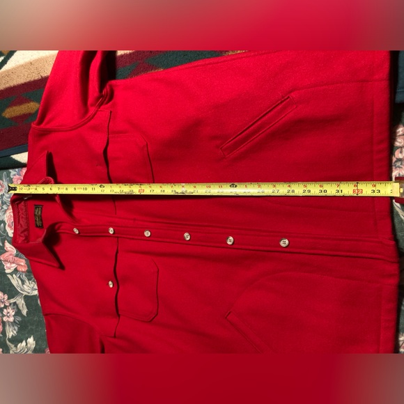 Vintage Eddie Bauer Men’s 100% Wool Winter Shirt, Red/Large - Picture 9 of 10